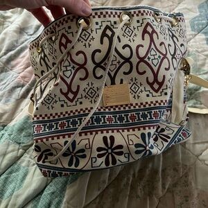 Patterned Canvas crossbody bucket  Bag